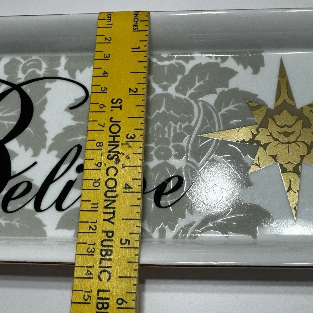 Believe St. Nicholas Square Christmas/ INSPIRATIONAL Serving Tray And Snack Dish